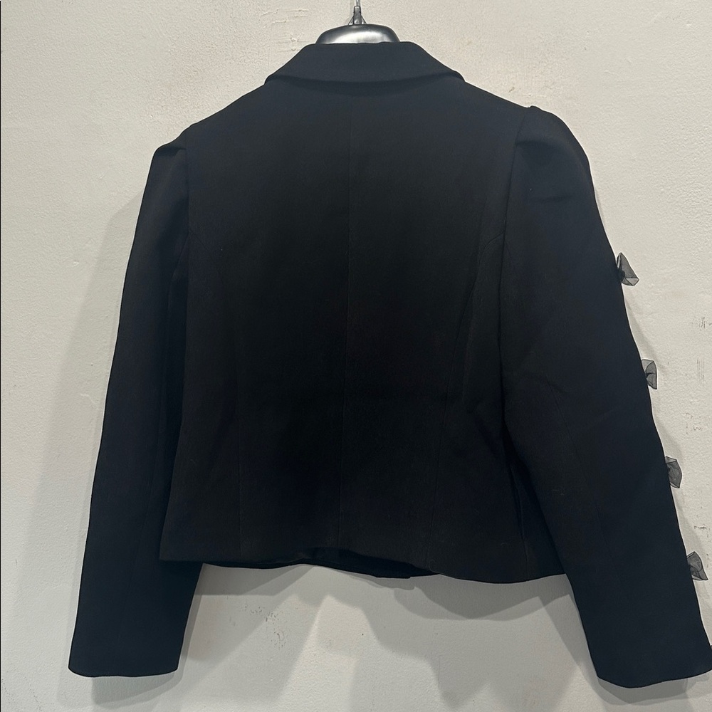 Anthropologie‎ Mare Mare Tulle Bow-Sleeve Blazer Jacket Black Size large NWT - Picture 11 of 14